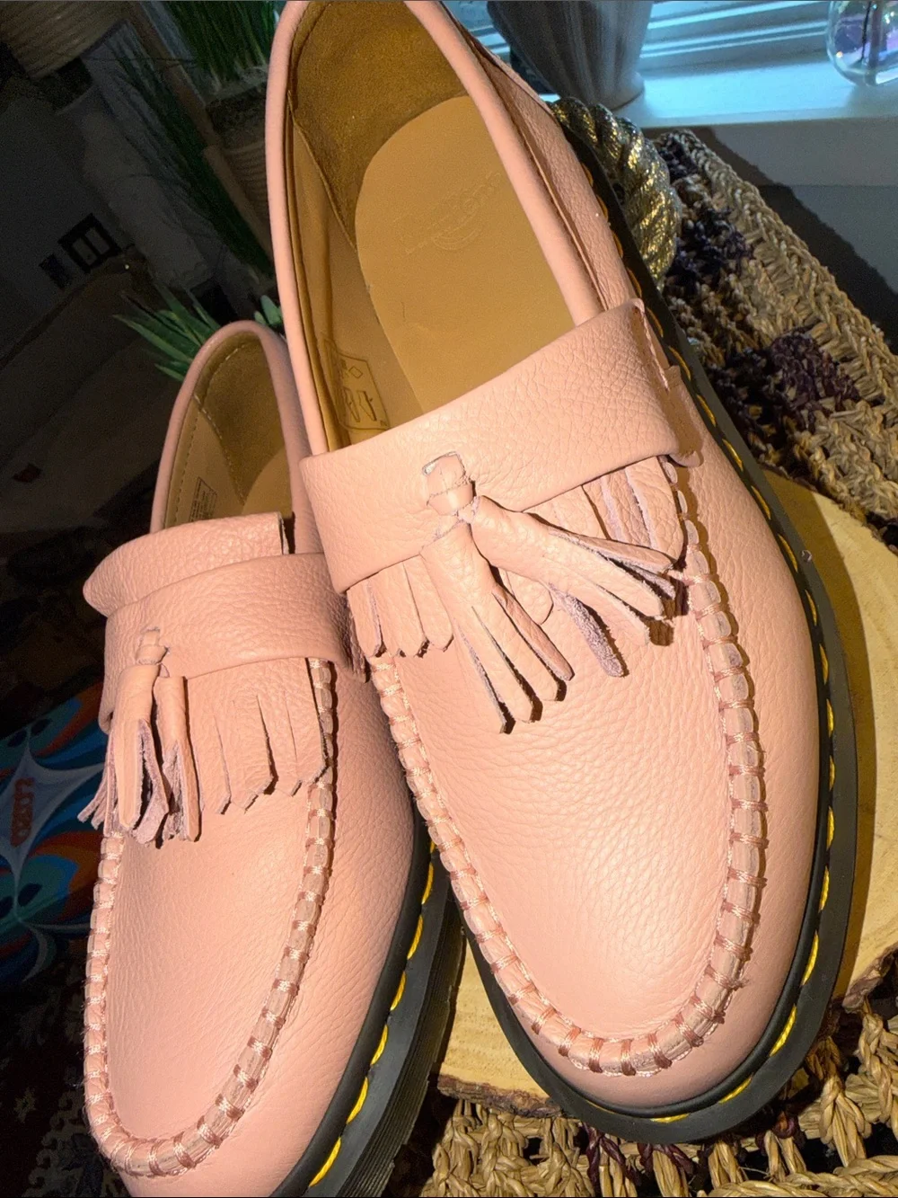 Dr. Martens Adrian Virginia Leather Tassel Loafers Pink Women’s Size 9